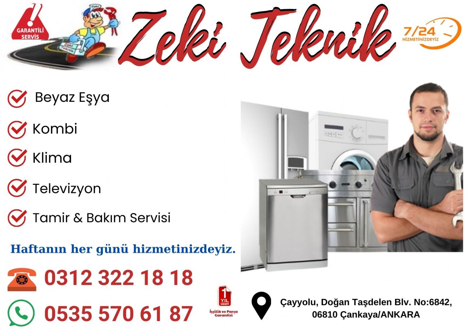 Çayyolu Beyaz Eşya Servisi
